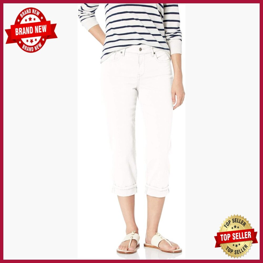 High Rise Cropped Jeans With Slimming Technology, Straight Leg Fit